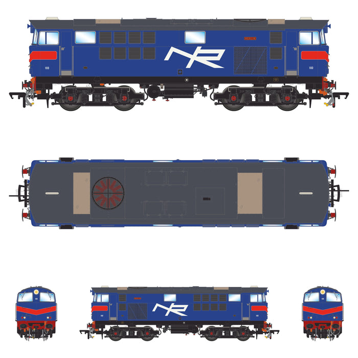 103 'Merlin' NIR Blue, with Red Chevrons - DCC Sound