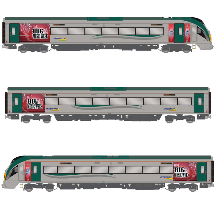 IE 22000 Class 'ICR' - 3-car in post-2013 IR livery, RTE Music Week vinyls - DCC Sound Fitted